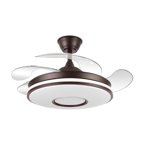 levitantes Ventilador de techo marrón 4 aspas desplegables, temperatura regulable, 59w 6980lm