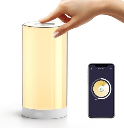 meross WiFi Lamp, Smart Lamp Bedside, Support Apple HomeKit Alexa Google Assistant SmartThings, RGBWW Touch Lamp Dimmable Multicolour Voice Remote App Control (2.4GHz Only)
