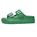 FUNKYMONKEY EVA Slides for Women Thick-sole Adjustable Double Buckle Waterproof Platform Sandals (9 M US, Green/HDSPK)