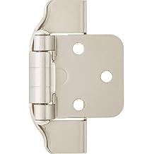 Franklin Brass 10-Pack Self-Closing Cabinet Hinges 1/2 Semi-Wrap Overlay for Cabinet Doors Kitchen/Cabinets/Cupboards/Furniture, Satin Nickel H01915K-SN-B