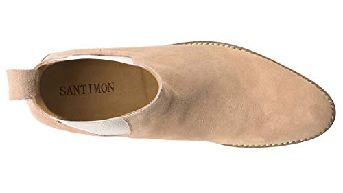 Santimon Chelsea Boots Men Suede Casual Dress Boots Ankle Boots Formal Shoes Black Brown Grey3