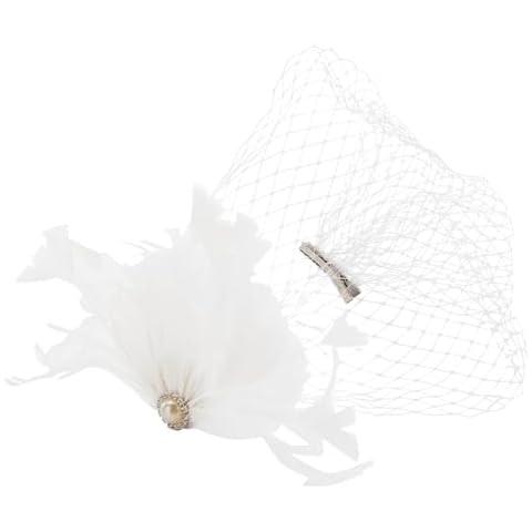 AHANDMAKER Veil Fascinator Hat 50s Wedding Mesh Lace Headband Cover