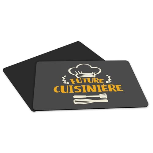 Sets de table Future Cuisinière lot de 4 noir grand format caoutchouc - 5