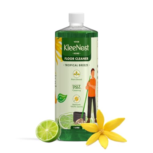 Kleenest Natural Eco-friendly Floor Cleaner Liquid 1 Litre, Tropical Breeze| Removes 99.9% Germs| Plant Based, Non-Toxic, Kids Safe & Pet Friendly| For all Tile, Marble, Granite and wooden floors