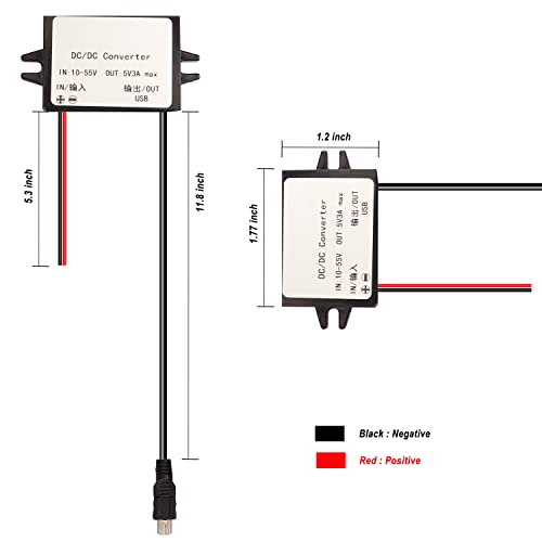 XMSJSIY 12V-48V to 5V Mini USB Step-Down Converter DC Buck Module Adapter 10-55V to 5V 3A 15W Car Power Converter2