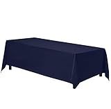 Gee Di Moda Rectangle Tablecloth | 90 x 132 Inch - Navy Blue Rectangular Table Cloth for 6 Foot...