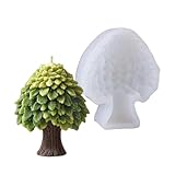 Tsophreniq Robuste, sichere Silikon-Baumform mit 3D-Schichtblättern, einfaches Entformen, Heimdekor