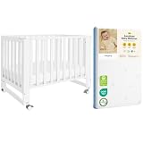 MAMAZING EvoNest Mini Crib with Aerobase Crib Mattress Bundle with Wheels