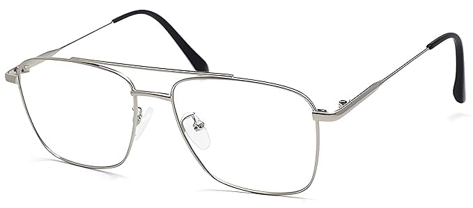 SpadeAces Eyewear Square shape Blue cut Blue light blocking computer glasses for men and women | Anti glare eyeglasses | 100% UV PROTECTION | Glasses for gaming/style/computer use (Silver) (B0DFTSSQDM) Amazon Price History, Amazon Price Tracker