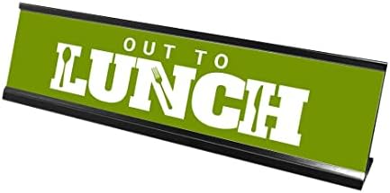 Out to Lunch, Green Desk Sign (2 x 8) image 4