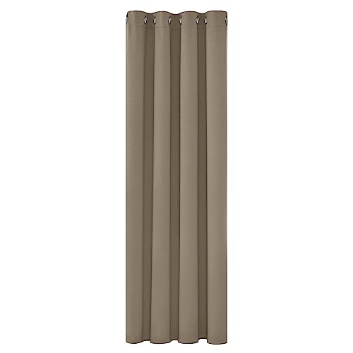 Deconovo Tende oscuranti isolanti termiche anti fredde, tende per camera da letto ragazza, design moderno con occhielli, 140 x 245 cm (larghezza x altezza), colore: tortora