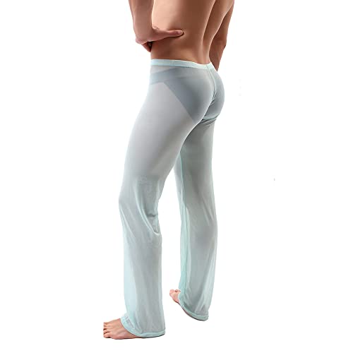 cloudmall Mens Ice Silk Long Yoga Pant Low Rise Elastic Stretchy Nightwear Pajama Bottoms4