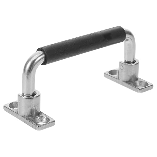 Healifty Mango Plegable de Acero Inoxidable Funda de Goma Antideslizante Manija Resistente para Equipos Pesados Centro de 100 MM Adecuado para Puertas Cajas y Maquinaria Industrial