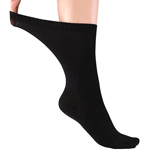 Soft Rayon Diabetic Crew Socks for Women, Loose Fit, Non-Binding, Seamless Toe Dress Socks 4-8-12-24 Pairs2