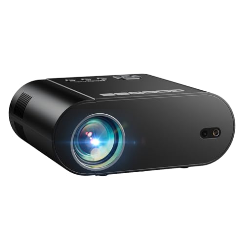 Mini Projector, GooDee HD Video Projector 1920x1080P Support, Outdoor Movie Projector DLP Home Theater Projector with Tripod&Bag, Support Fire TV Stick/PS4/HDMI/iOS /Android