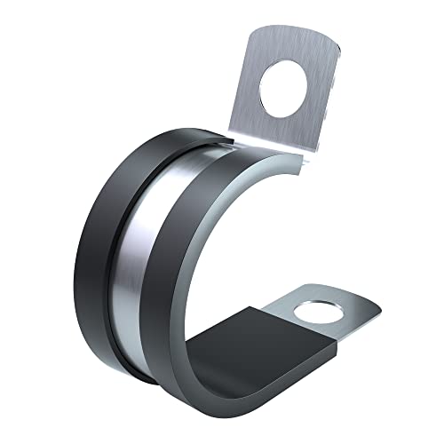 1/2 Inch Cable Clamp - 26 Pack Stainless Steel Wire Clamp, P Clips for Electric Wires Holders - Metal Hose Clamps for Automotive, Pipe, Line (1/2