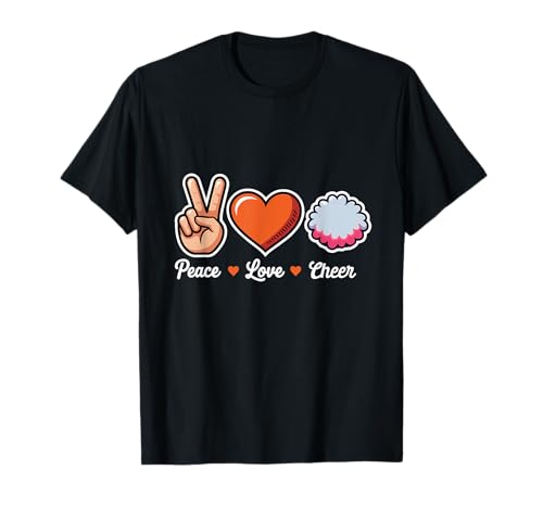 Peace Love Cheer Funny Cheer Squad Vibes T-Shirt