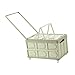 RNXRZANK Camping Organizer Box with Wheels for Car Trunk Storage and Outdoor Use, Green PP Lid, Small Wheels