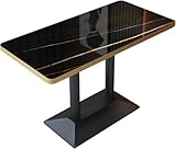 Generisch Gastronomiemöbel Cafe Bar Restaurants Hotel Einrichtung Tisch Bistrotisch JBHT Schwarz Gold 120 * 60 * 75cm