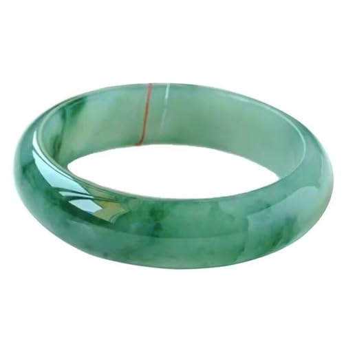Bracelet en jade véritable de qualité A jonc aux fleurs flottantes vertes pour femme 56mm