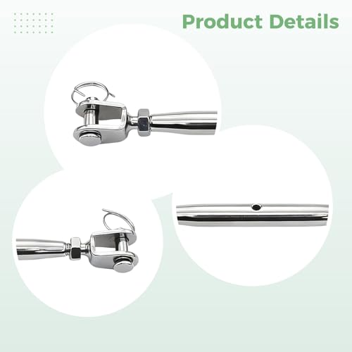 Tensor ajustable de acero inoxidable 304 para cable de alambre, resistencia pesada, 9.8 a 14.2 pulgadas / 25 a 36 cm miniatura 2