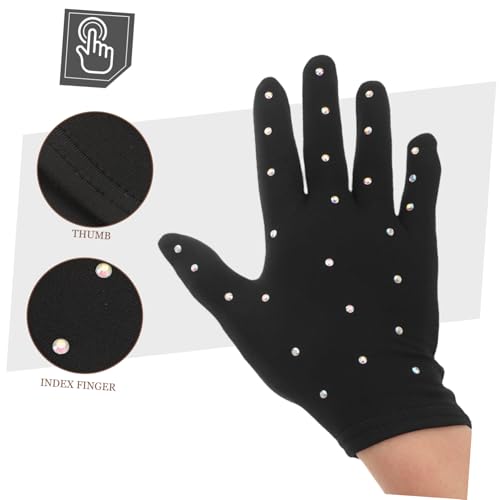 VICASKY Figure Skating Gloves Party Gloves for Girls Decorative Rhinestone Decor Comfort Fit3