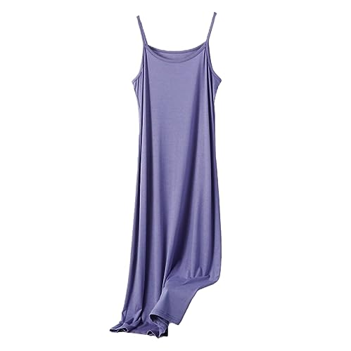 RUHANE Womens Nightgown Sleeveless Long Nightshirt Night Dress Plus Size Sleepshirt Chemise Lounge Dress XL-8XL,Peacock Blue,7XL