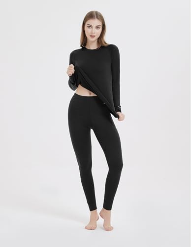 Image of Iguana Womens 100% Merino Wool Base Layer Sets for Ski Lightweight Thermal Underwear