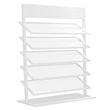 Fliesenmusterständer, 5-stöckiges Fliesenregal – platzsparender Metallständer für Porzellan-, Holz- und Marmormuster – ideal für Messen, Bodenbelagsgeschäfte und Ausstellungshallen (Weiß, 10