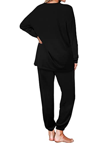 Image of Aloodor Sweatsuit for Women 2 Piece Outfits for Womens Crewneck Sweatshirts Pullover
