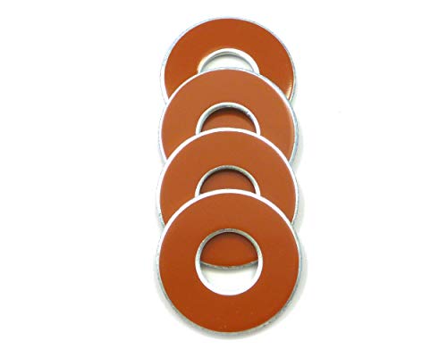 Get Outside Games 4 VVashers - Washer Toss/Washer Game Washers (Orange-Brown, 4 VVashers with Container)