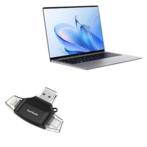 BoxWave Smart Gadget Compatible with Honor MagicBook 14 (2023) – AllReader SD Card Reader, microSD Card Reader SD Compact USB – Jet Black