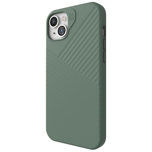 Coque MagSafe ZAGG Denali pour iPhone 15 Plus en double couche premium et vert mousse rustique