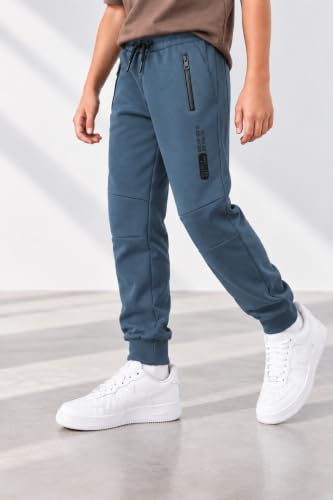 Image of Alan Jones Clothing Boys Solid Joggers Trackpant | Ribbed Hem & Waist | Drawstring Closure | Sizes 5-16 Years | Heavy GSM Fabric