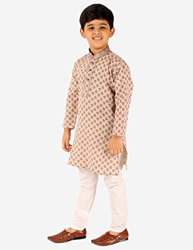 Image of Pro-Ethic Style Developer Boy's Cotton Embellished Kurta Pajama For Baby Kids Ethnic Wear (S-167)
