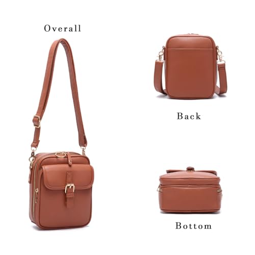Urvash Crossbody Leather Bag - Vintage Layer Mini Crossbody Purse, Anti-Theft Women’s Casual Messenger Bag with Card Slots4
