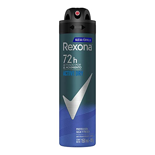 Desodorante Antitranspirante Aerosol Masculino Rexona Active Dry 72 horas 150ml, Branco