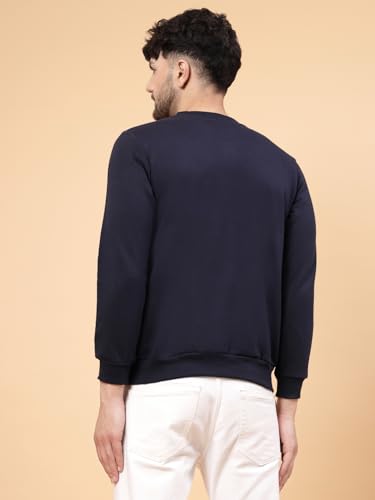 Image of Rigo Fleece Printed Round Neck Sweatshirt for Men | Full Sleeves Sweatshirt for Men | Casual Wear & Stylish Sweatshirts for Men
