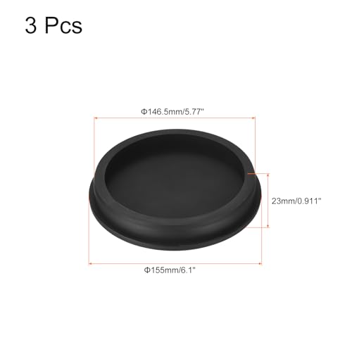 Image of uxcell High Temp Silicone Plug Mount Dia 146.5mm /5.77 inch t Shaped Rubber Stopper Hole Plugs for Powder Coating Plating Waterproof Plugs Sealing Plugs Black Pack of 2(OD 155mm)