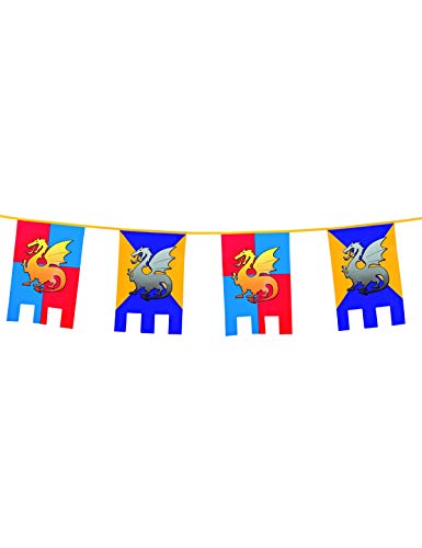 Boland 44000 Flags Knights & Dragons 6m Multi-Coloured, Multicoloured, Taglia Unica