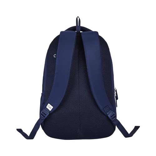 Image of Genie You Backpack for Women, 19 inch Bags for Girls, Water Resistant and Lightweight, 3 Compartment Bag with Happy Pouch, 36 Liters, Nylon Twill, Navy Blue
