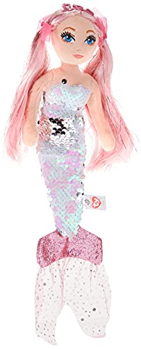 Cora la Sirène rose Ty, peluche à sequins de 30 cm interactive