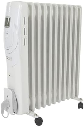 Perel Radiateur à bain d'huile, 2500 W, 11 ailettes, 3 niveaux de...