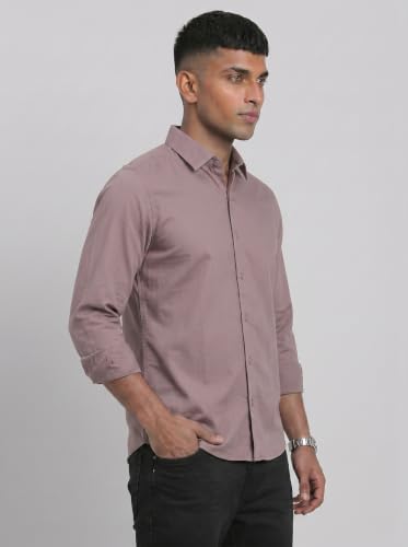 Image of DOXIC Men's Cotton Shirt with Spread Collar Neck Full Sleeves Classic Style Solid Pattern Regular Fit and Standard Length | Formal & Casual Wear Shirts