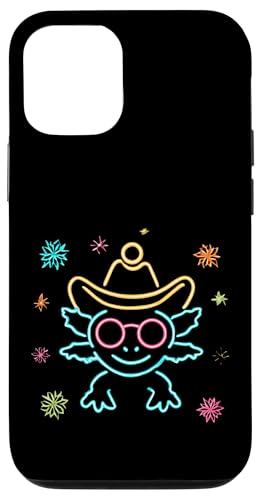 Cowboy Axolotl �t�F�C�X ���E���h ���K�l �E�F�X�^�� �O���t�B�b�N �s���N �N�[�� �X�}�z�P�[�X iPhone 12/12 Pro �p