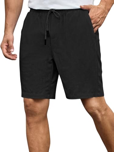 Image of GRECIILOOKS Linen Short For Men| Linen Shorts For Men Stylish |Men's Casual Summer Shorts - Lightweight Drawstring Lounge Short with Pockets, Breathable Relaxed Fit Athletic Sweat Short's