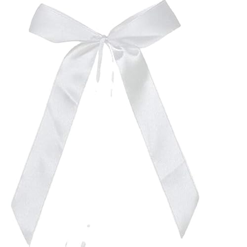 #ColaboraciónPagada<br>10 lazos de organza con corazones blancos: decoraci?n para coche en bodas y cumplea?os