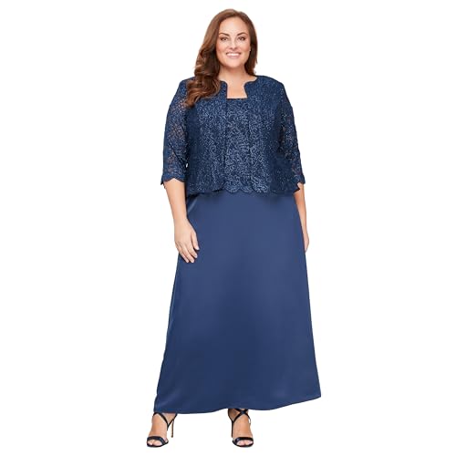 Image of Alex Evenings Womens Two Piece Mother of The Bride Dress with Lace Jacket