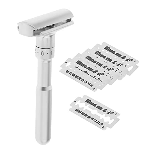 Afeitadora de seguridad ajustable clásica suave a agresiva 1-6 de doble filo con 5 cuchillas para hombre