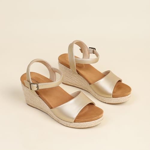 Image of Comfortable Women's Platform Espadrille Sandals Dressy Wedge Shoes Summer